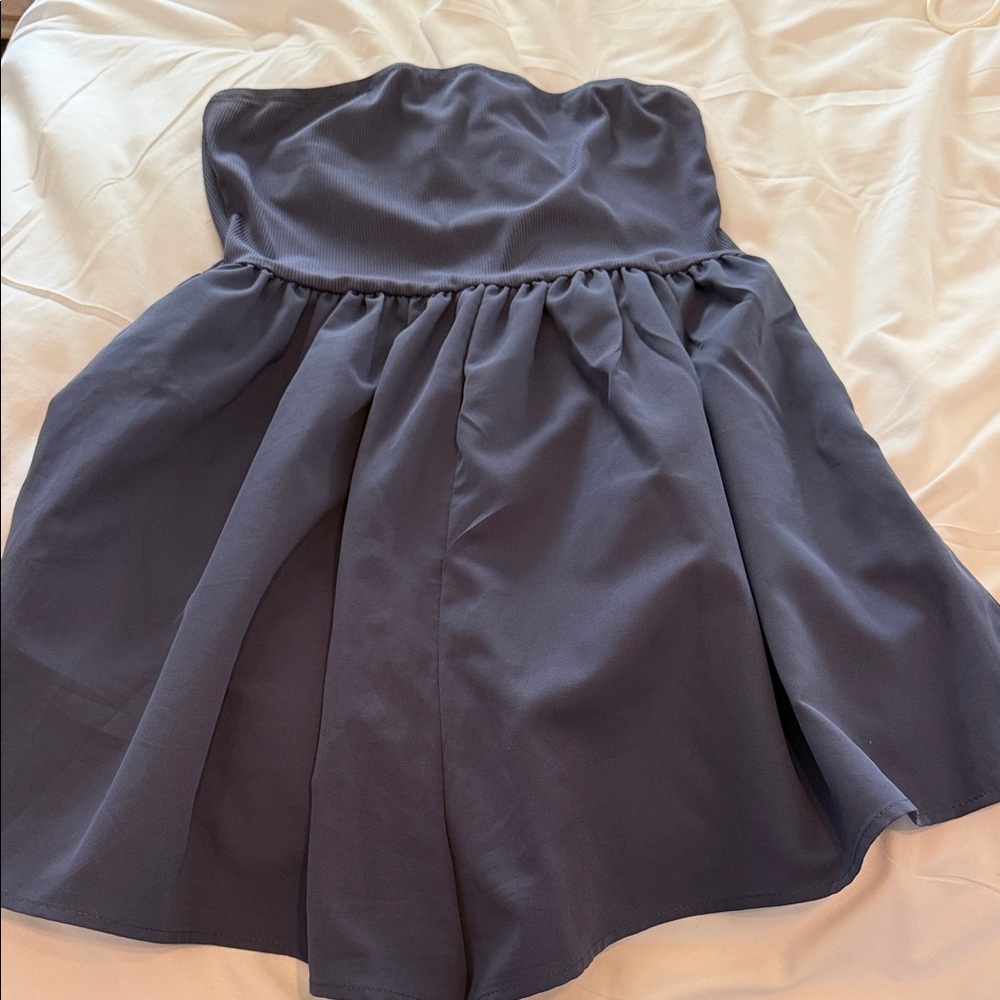 Elegant Blue Strapless Women's jumper